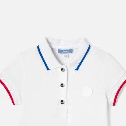 Robe polo bébé fille - blanc/rouge