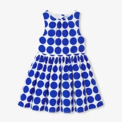 Robe sans manches enfant fille - blanc/bleu