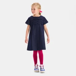 Robe trapèze en jean enfant fille - denim fonce