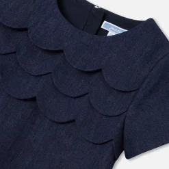 Robe trapèze en jean enfant fille - denim fonce