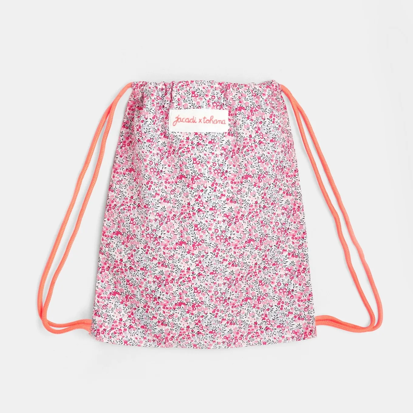 Sac à goûter en tissu Liberty - Jacadi x Tohana - rose/gris