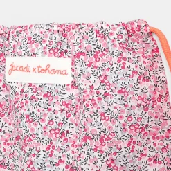 Sac à goûter en tissu Liberty - Jacadi x Tohana - rose/gris