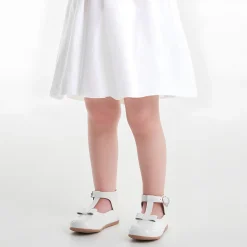 Salomés bébé fille en cuir lisse - blanc jacadi