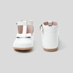 Salomés bébé fille en cuir lisse - blanc jacadi