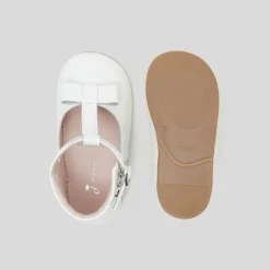 Salomés bébé fille en cuir lisse - blanc jacadi