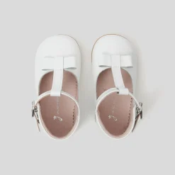Salomés bébé fille en cuir lisse - blanc jacadi