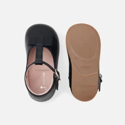 Salomés bébé fille en cuir lisse - marine jacadi