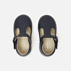 Salomés bébé garçon en cuir grainé - marine jacadi