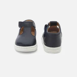 Salomés bébé garçon en cuir lisse - marine jacadi