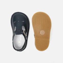 Salomés bébé mixte en cuir lisse - marine jacadi