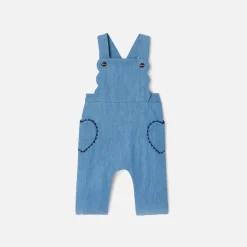 Salopette bébé fille en jean - denim fonce