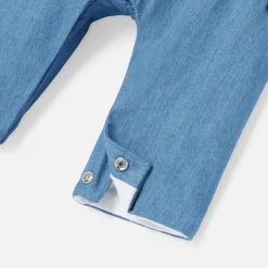 Salopette bébé fille en jean - denim fonce
