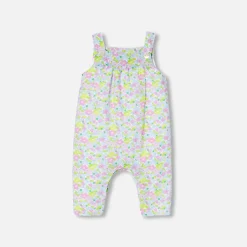 Salopette bébé fille en tissu Liberty - blanc/multicolore