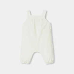 Salopette bébé fille en velours - blanc doux jacadi