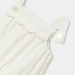 Salopette bébé fille en velours - blanc doux jacadi