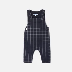 Salopette bébé garçon à carreaux - marine/blanc