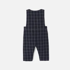 Salopette bébé garçon à carreaux - marine/blanc