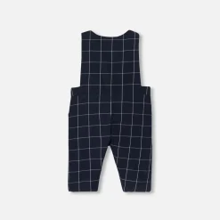 Salopette bébé garçon à carreaux - marine/blanc