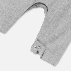 Salopette bébé garçon en flanelle - gris chine clair jacadi