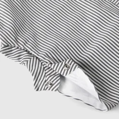 Salopette bébé garçon en popeline rayée - gris/blanc