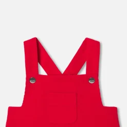 Salopette courte bébé garçon en velours - rouge tomate
