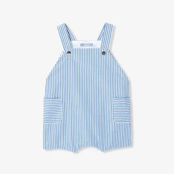 Salopette courte bébé garçon - blanc/bleu