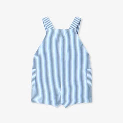 Salopette courte bébé garçon - blanc/bleu