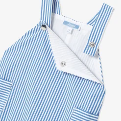 Salopette courte bébé garçon - blanc/bleu