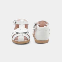 Sandales bébé fille en cuir - blanc jacadi