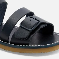 Sandales enfant garçon en cuir lisse - marine jacadi