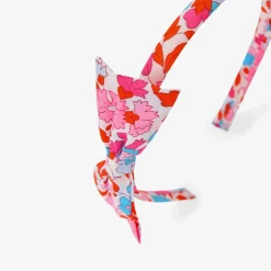 Serre-tête enfant fille en tissu Liberty - orange/multicolore