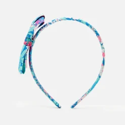 Serre-tête enfant fille en tissu Liberty - rose/vert