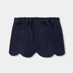 Short bébé fille en jean - denim fonce