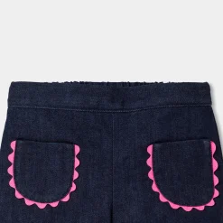 Short bébé fille en jean - denim fonce