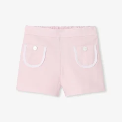 Short bébé fille en piqué alvéolé - rose poudre jacadi