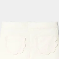 Short bébé fille en velours milleraies - blanc doux jacadi