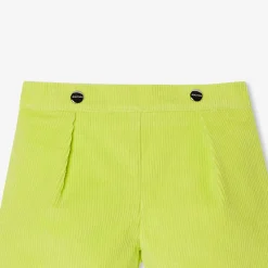 Short bébé fille en velours - lime