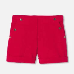 Short en velours enfant fille - rouge rubis