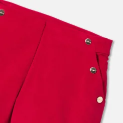 Short en velours enfant fille - rouge rubis
