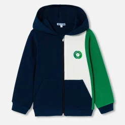 Sweat à capuche enfant garçon - marine/vert