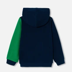 Sweat à capuche enfant garçon - marine/vert