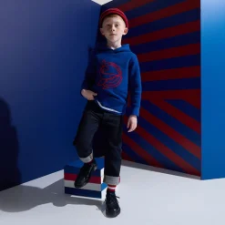 Sweat à capuche enfant garçon - bleu fonce