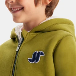 Sweat à capuche enfant garçon - vert lichen