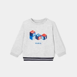 Sweat bébé garçon en molleton - gris chine clair jacadi
