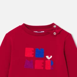 Sweat bébé garçon en molleton - rouge rubis