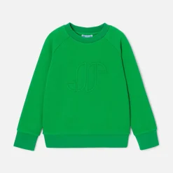 Sweat enfant en piqué de coton - vert