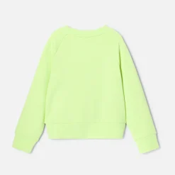 Sweat enfant fille en maille piquée - vert anis