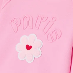 Sweat enfant fille en maille piquée - rose tendre