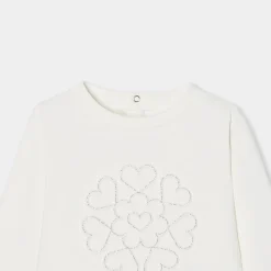 Sweat enfant fille en molleton - blanc doux jacadi