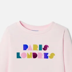 Sweat enfant fille en molleton - rose poudre jacadi